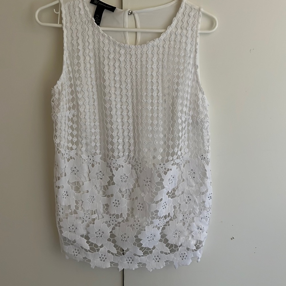 Lacy White Tank